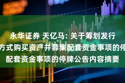 永华证券 天亿马: 关于筹划发行股份及支付现金方式购买资产并募集配套资金事项的停牌公告内容摘要